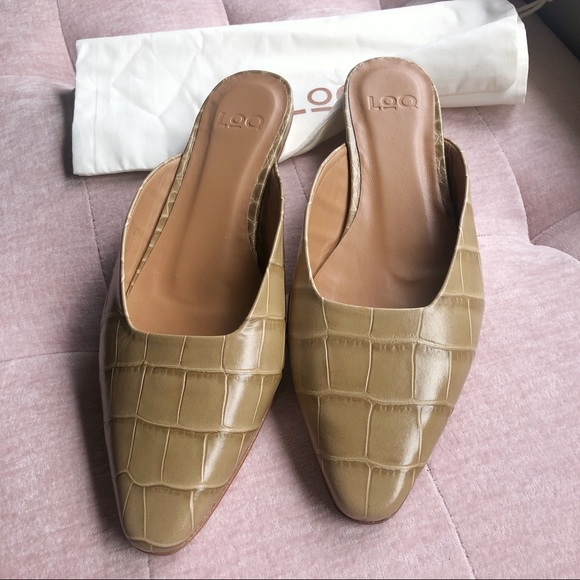 🆕 LOQ Green Carmen Croc-effect Leather Mules 36 - Picture 6 of 6